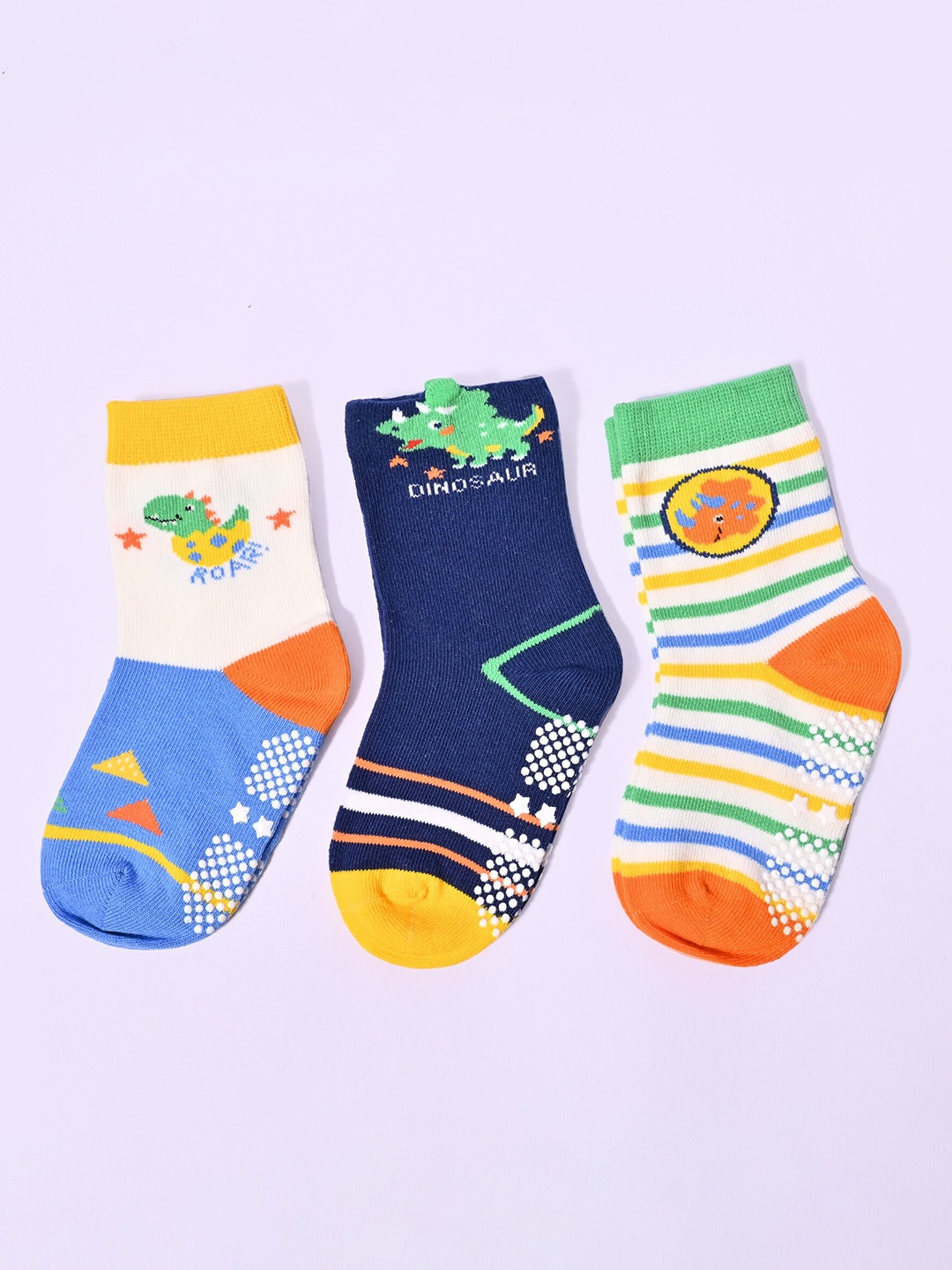 

BAESD Kids Pack Of 3 Patterned Above Ankle-Length Socks, White