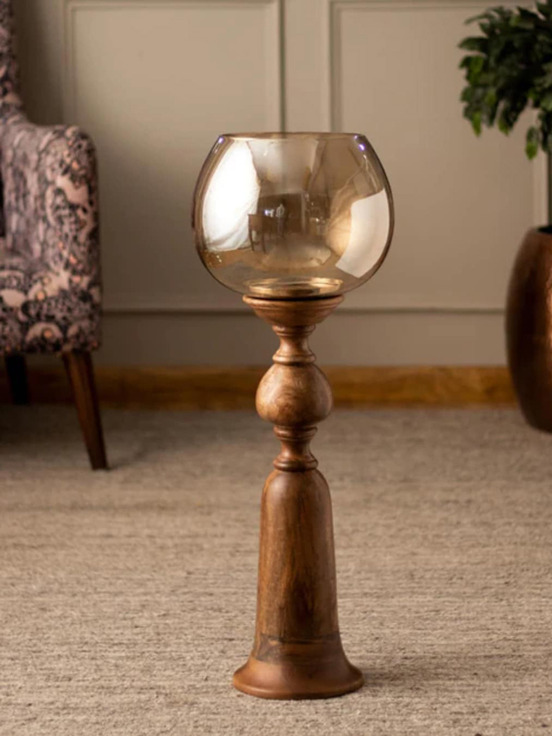 

THEDECORKART Unisex Multi Candle Holders, Brown