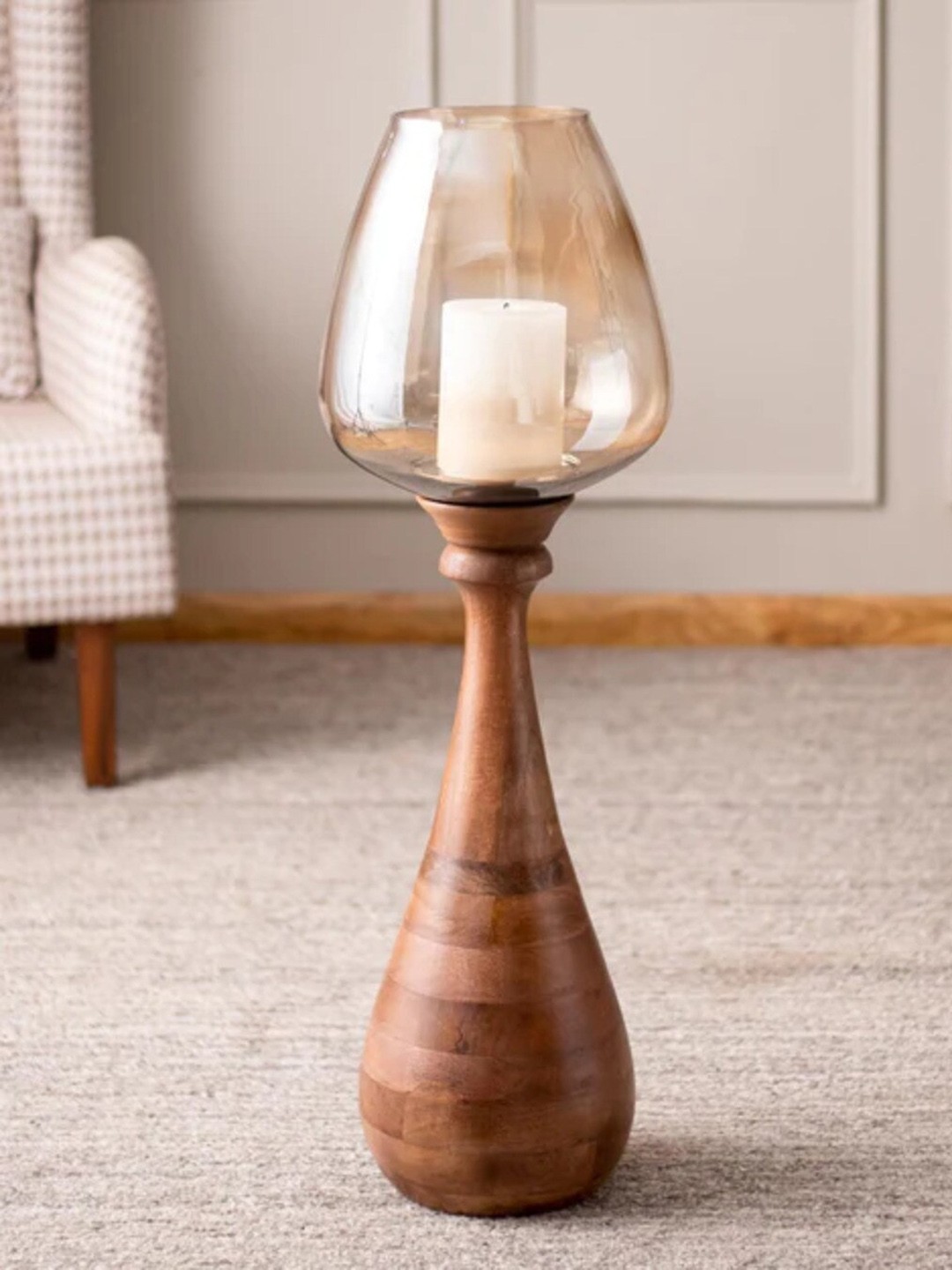 

THEDECORKART Unisex Multi Candle Holders, Brown