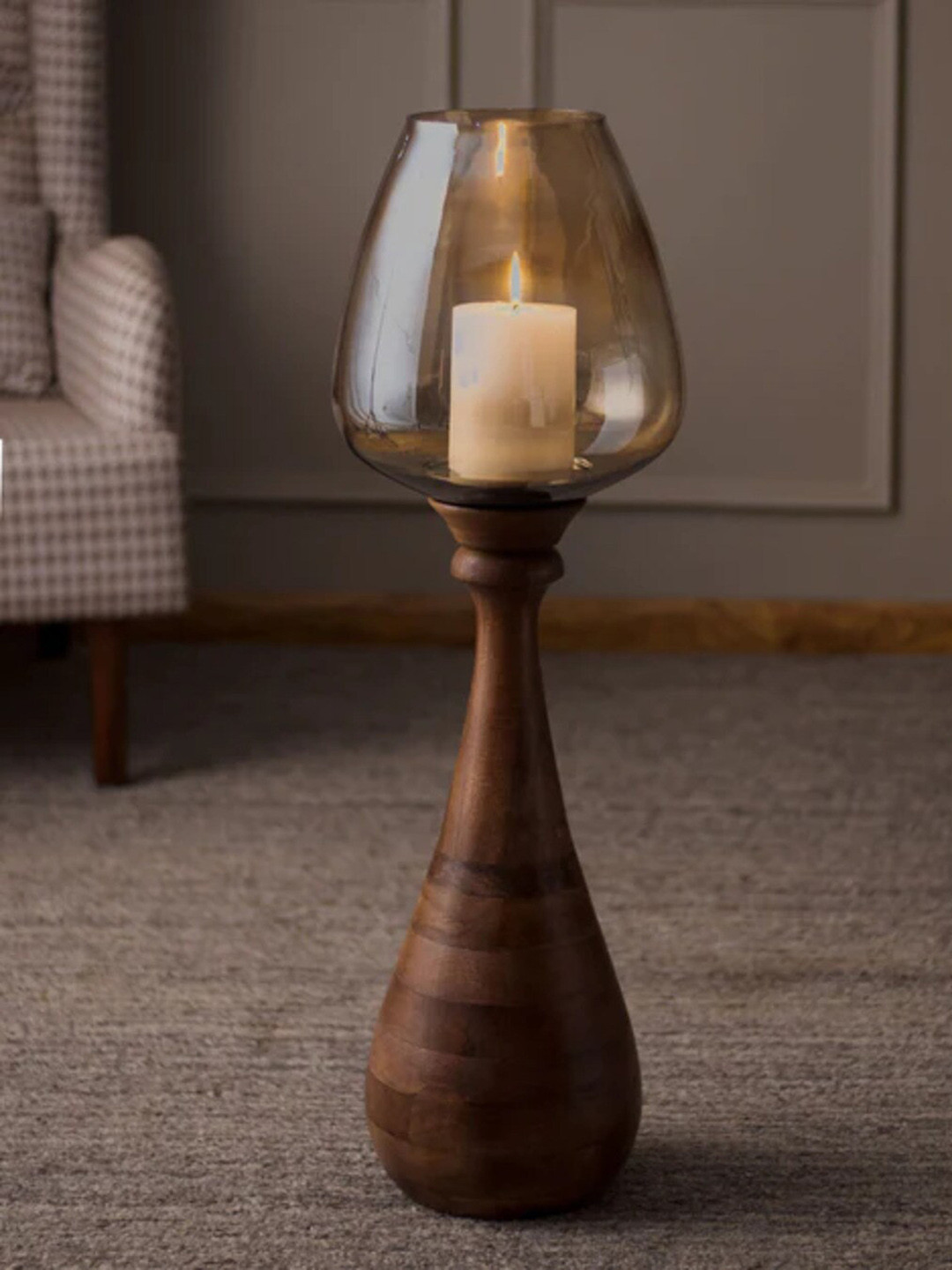 

THEDECORKART Unisex Multi Candle Holders, Brown