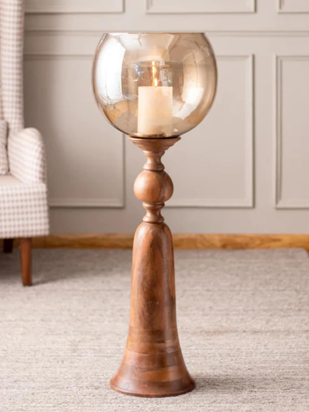 

THEDECORKART Unisex Multi Candle Holders, Brown