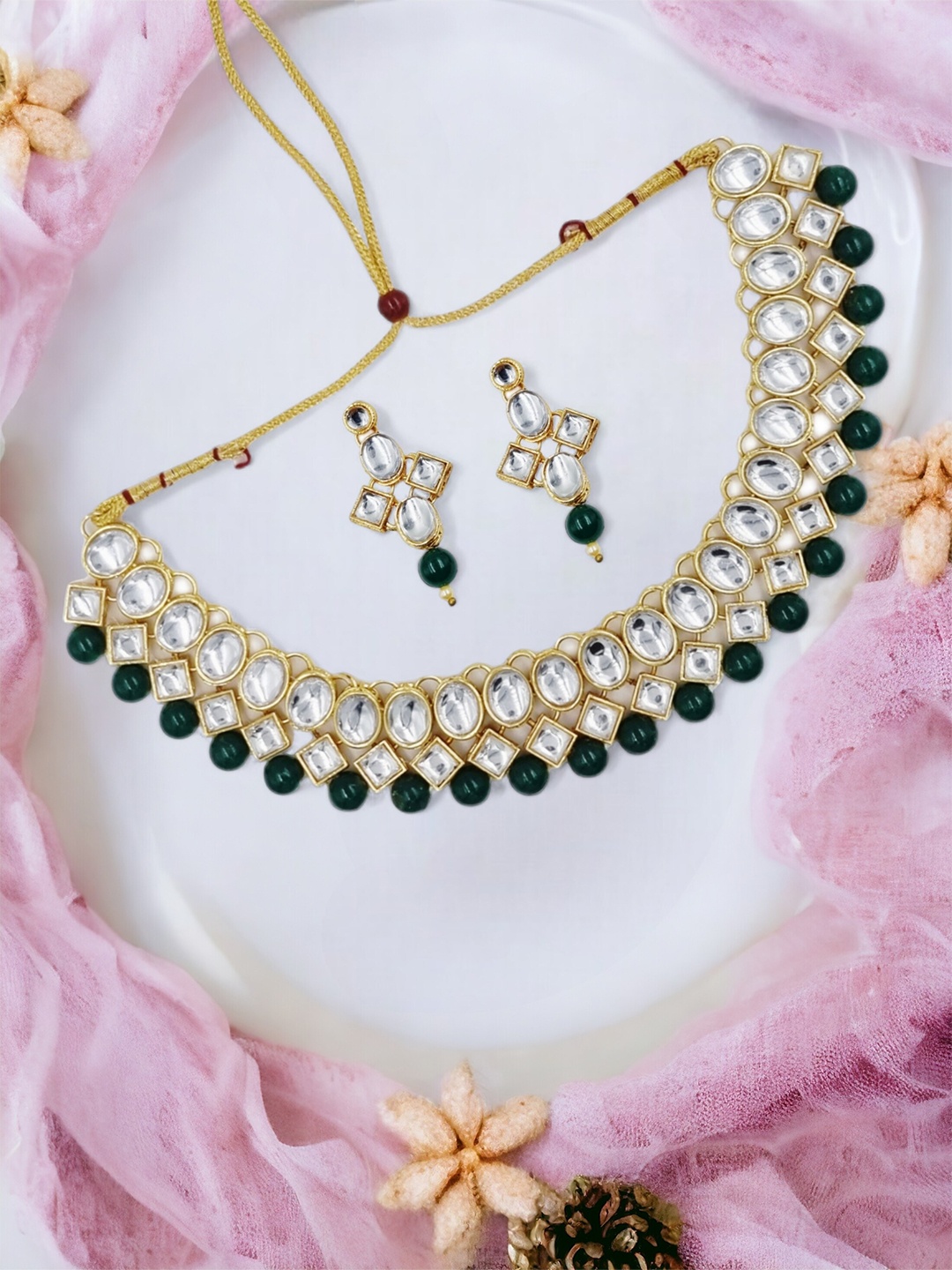 

Anouk Gold-Plated Choker Body Chain, Green