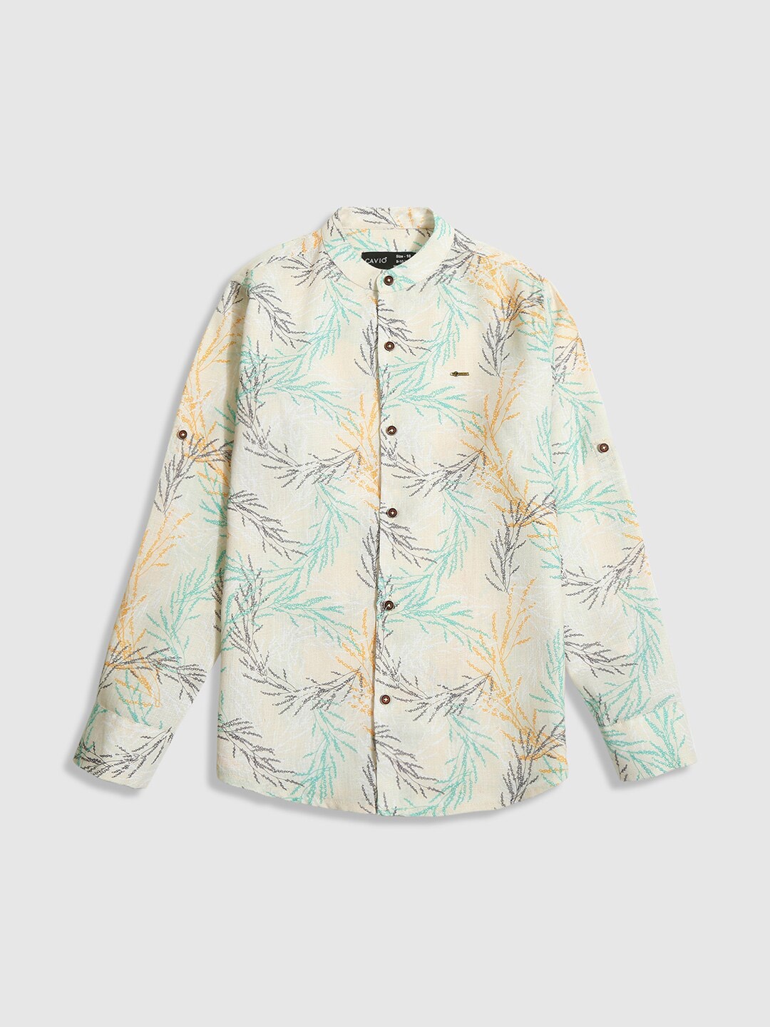 

CAVIO Boys Standard Opaque Floral Printed Cotton Casual Shirt, Green