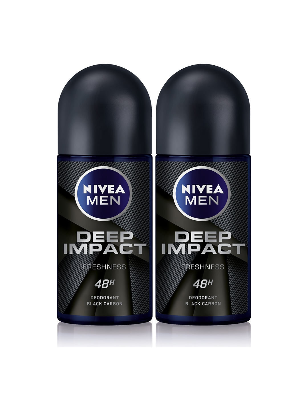 

Nivea Men Set Of 2 Deep Impact 48Hr Freshness Deodorant Roll-On 50ml Each - Black Carbon