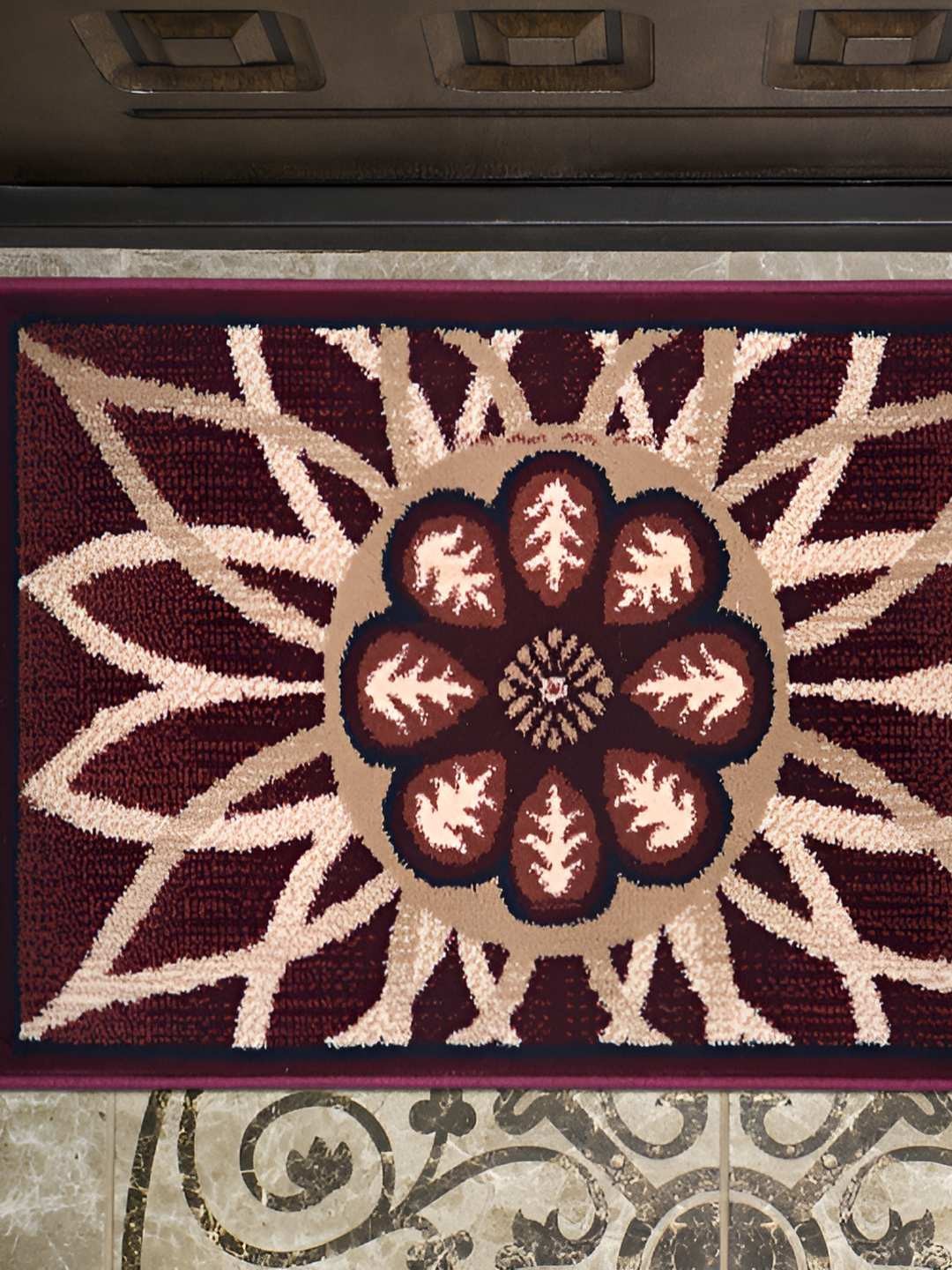

Carpet Galore Maroon Printed Floor Mat