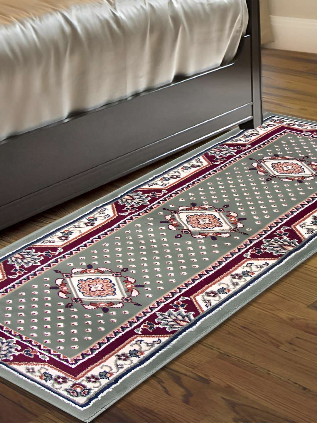

Carpet Galore Green Floral Printed Floor Mat