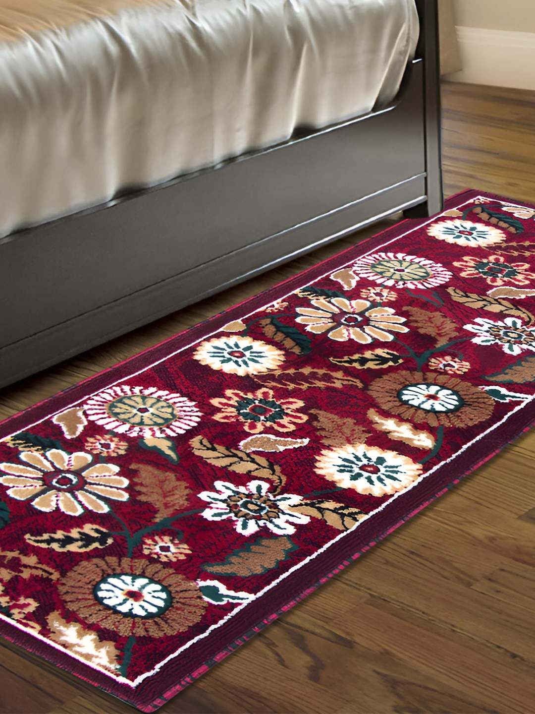 

Carpet Galore Red Floral Printed Floor Mat