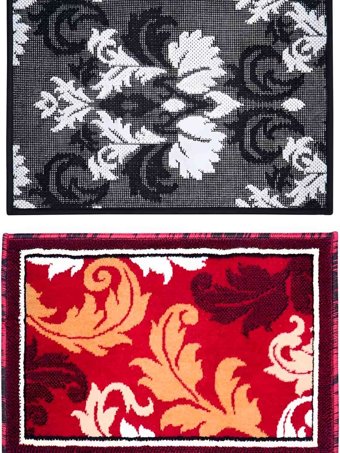 

Carpet Galore Red & Black 2 Pcs Printed Water Resistant Doormats