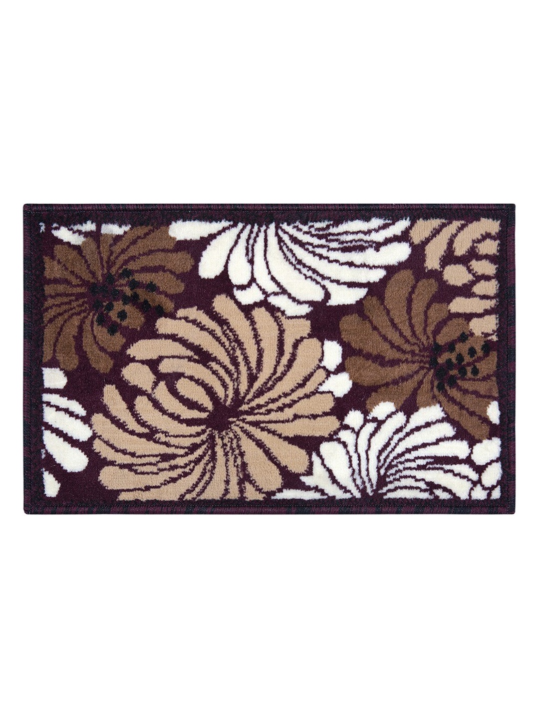 

Carpet Galore Red & Brown 2 Pieces Floral Printed Water Resistant Doormats