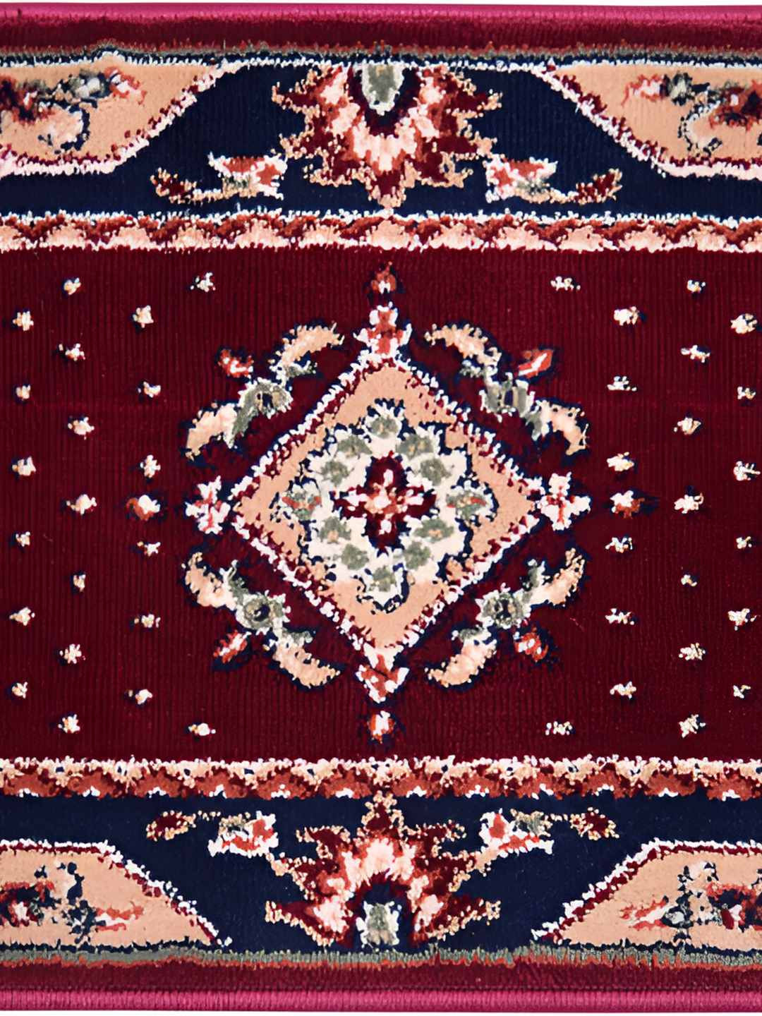 

Carpet Galore Maroon & Navy Blue Floral Printed Water Resistant Doormat