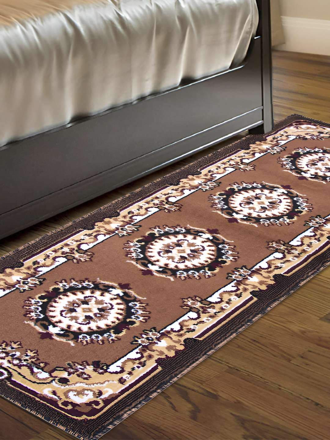 

Carpet Galore Brown Ethnic Motif Printed Floor Mat, Gold