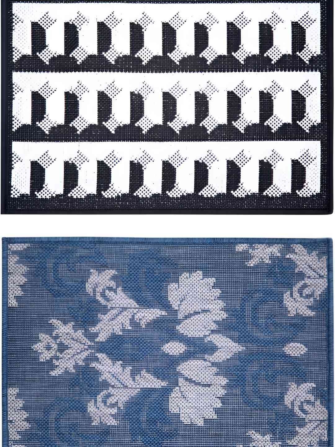 

Carpet Galore Blue & White 2 Pieces Patterned Water Resistant Door Mats