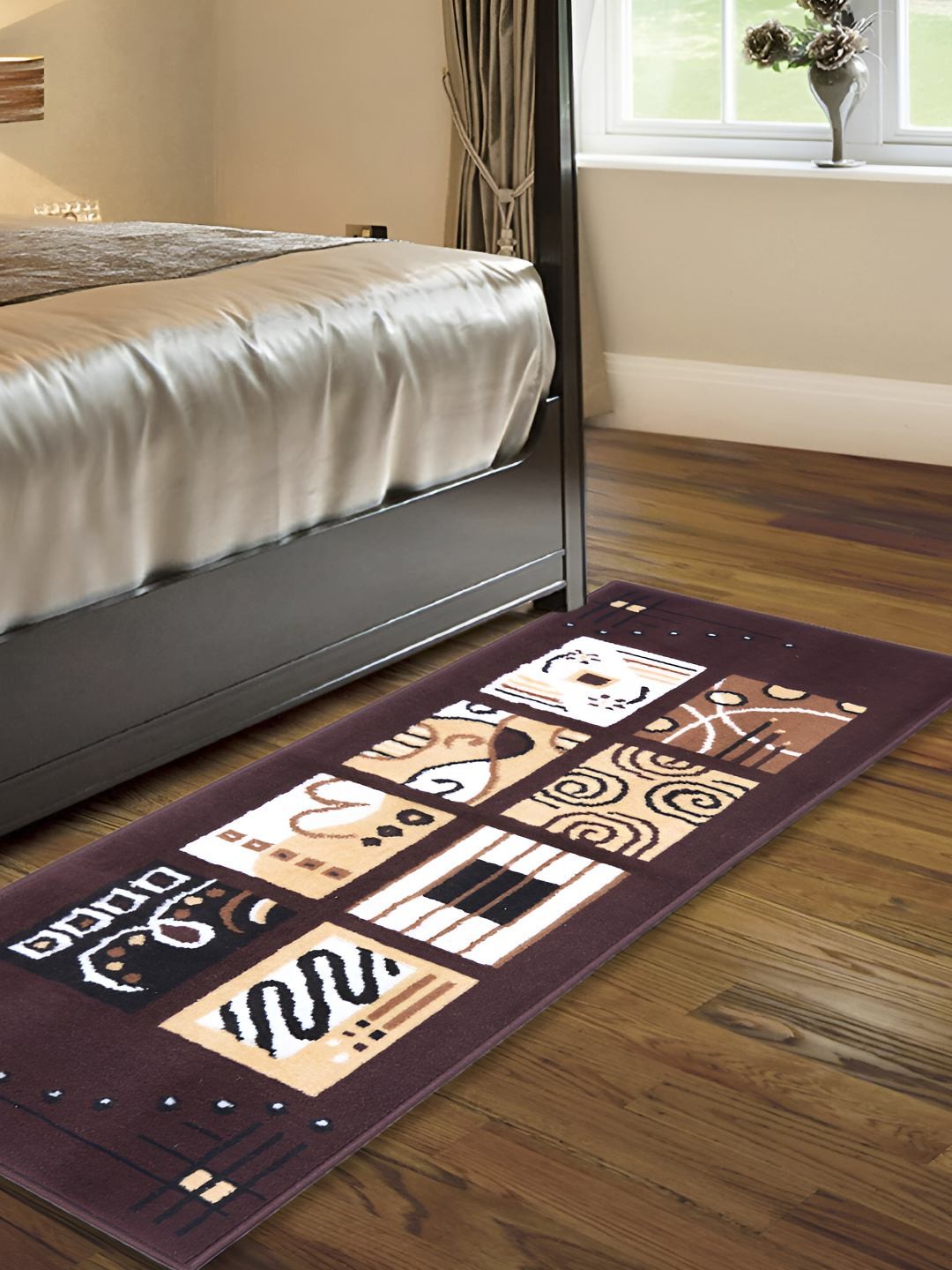 

Carpet Galore Brown Geometric Printed Floor Mat