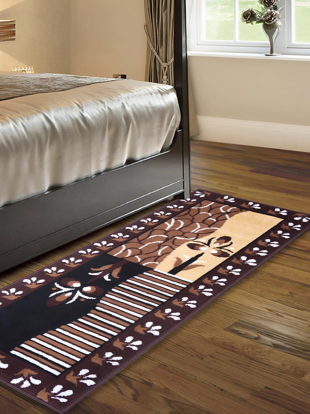 

Carpet Galore Brown Floral Printed Floor Mat