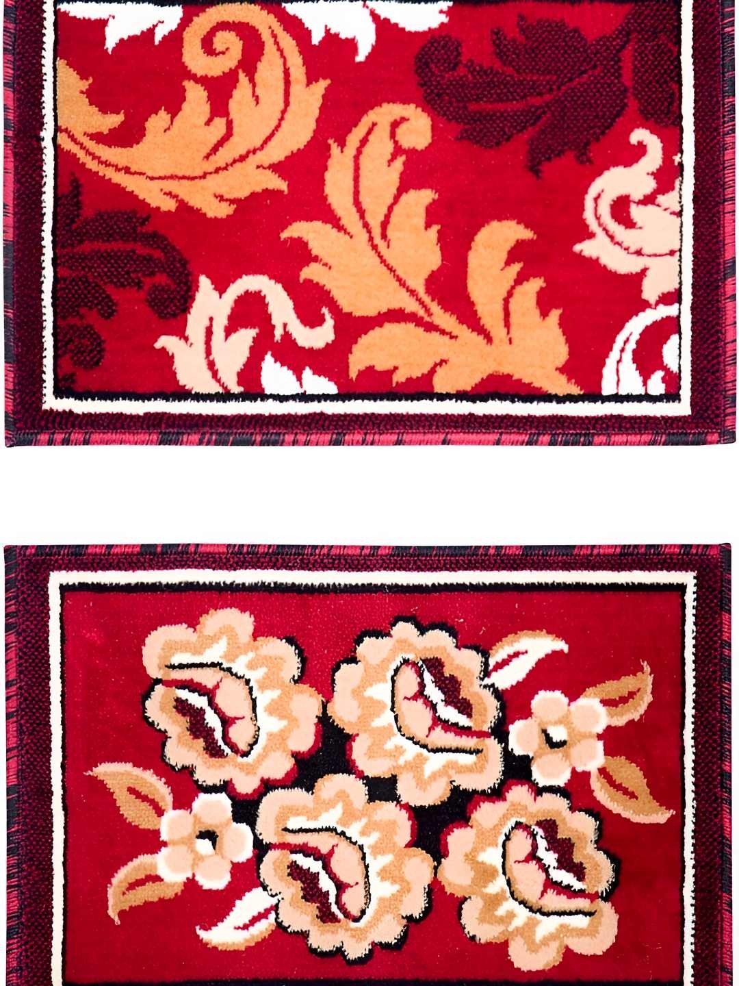 

Carpet Galore Red & Peach Floral Printed Water Resistance Doormats