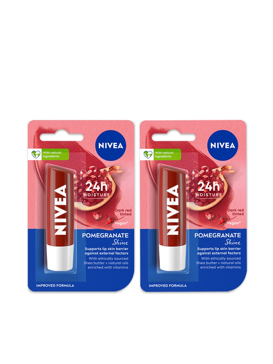 

NIVEA Set of 2 Lip Balm 4.8 gm Each - Pomegranate, Maroon