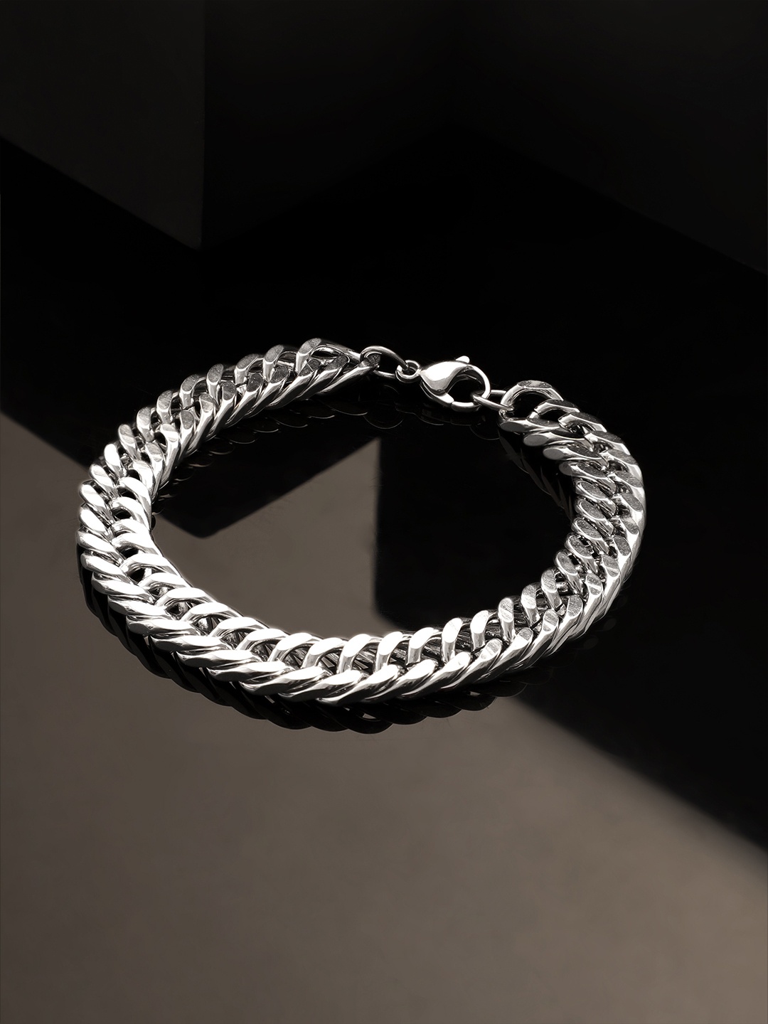 

The Roadster Lifestyle Co Men Rhodium-Plated Bracelet, Silver