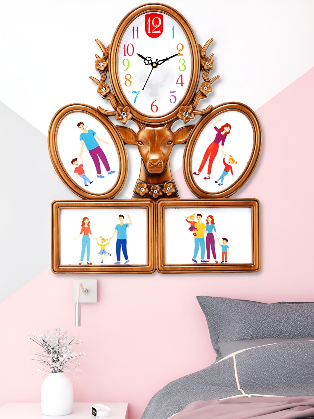 

Attractionz Beige Textured Oval Contemporary Wall Clock