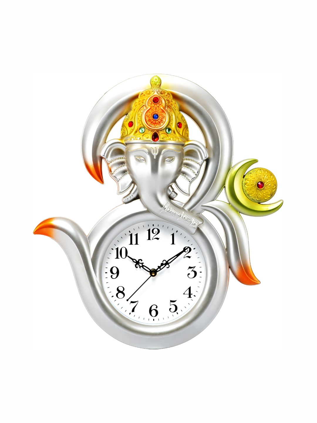 

Attractionz Silver-Toned Round Analogue Wall Clock
