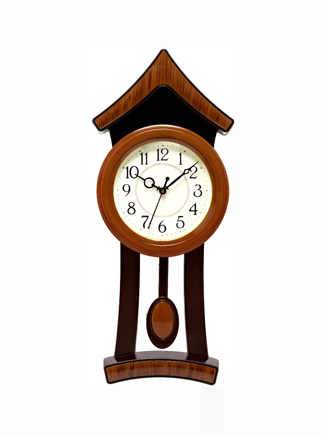 

Attractionz Brown Round Pendulum Analogue Wall Clock