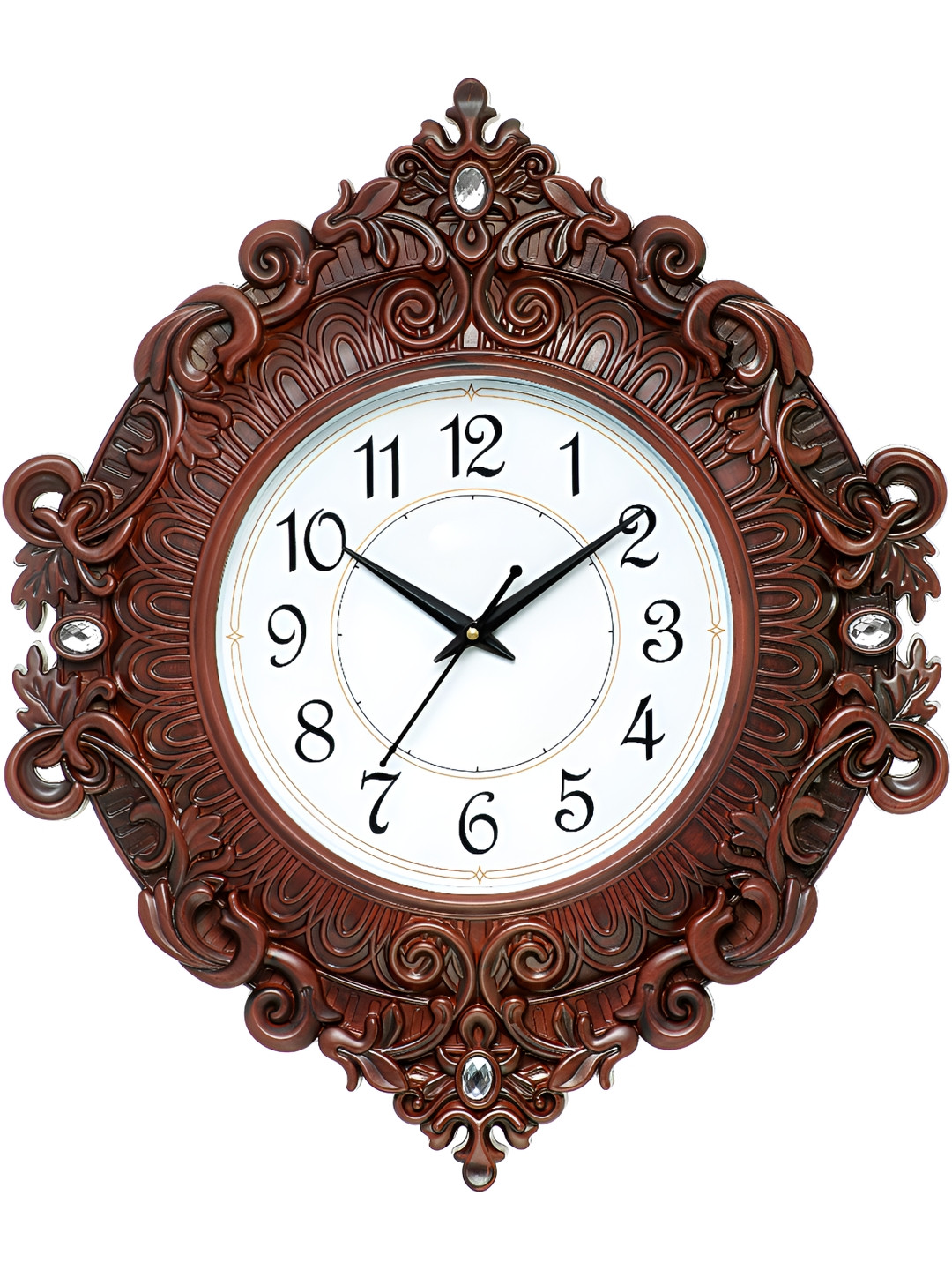 

Attractionz Brown & White Analogue Round Wall Clock