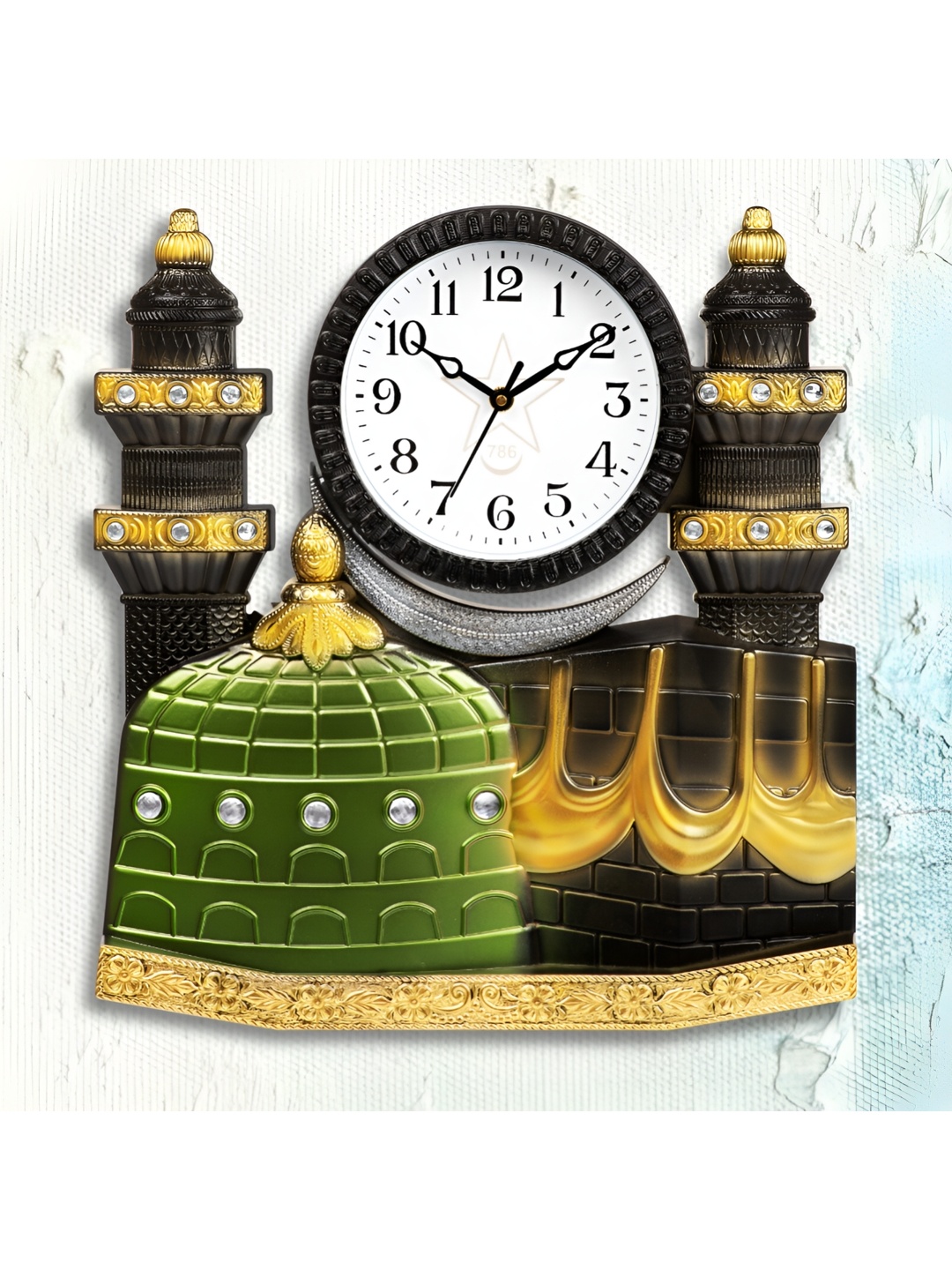 

Attractionz Black Textured Round Contemporary Wall Clock