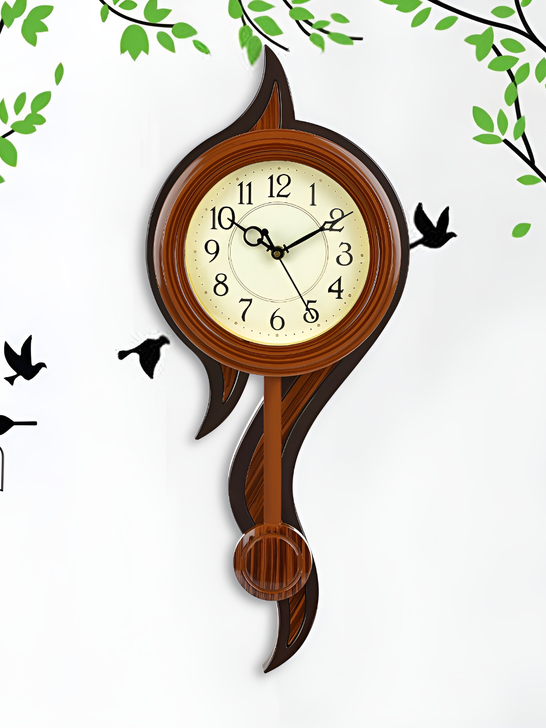 

Attractionz Brown Round Contemporary Wall Clock