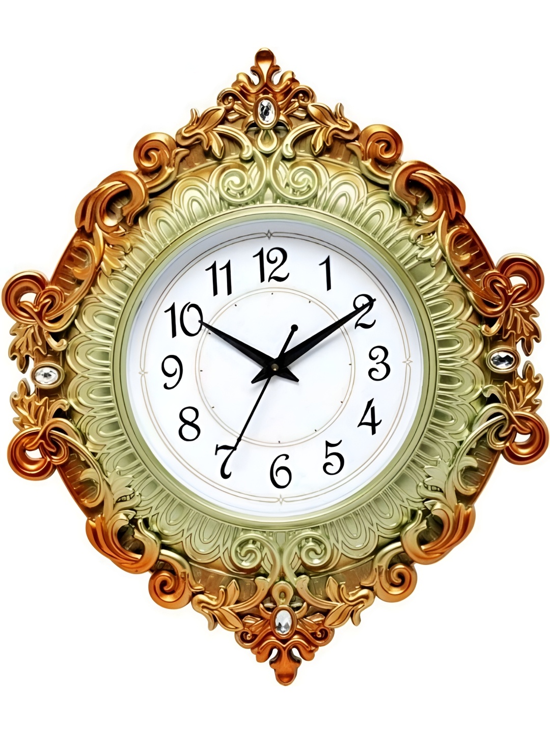 

Attractionz Orange & Gold Toned Round Textured Analogue Wall Clock