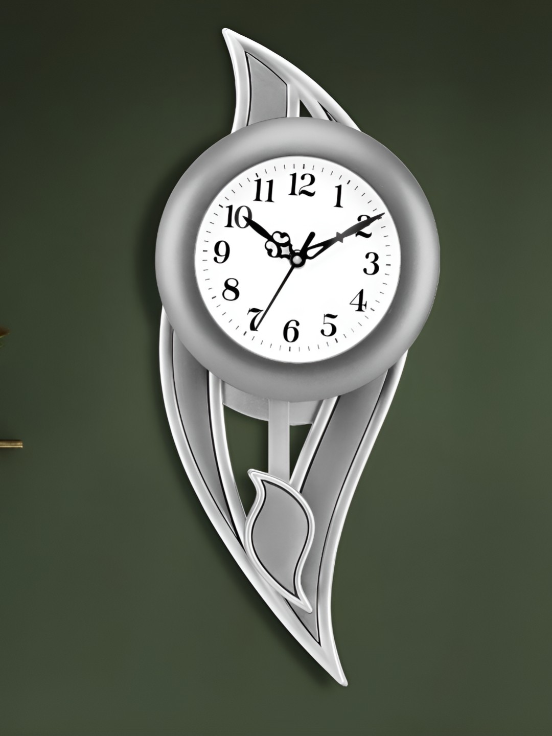 

Attractionz Grey Round Pendulum Analogue Wall Clock