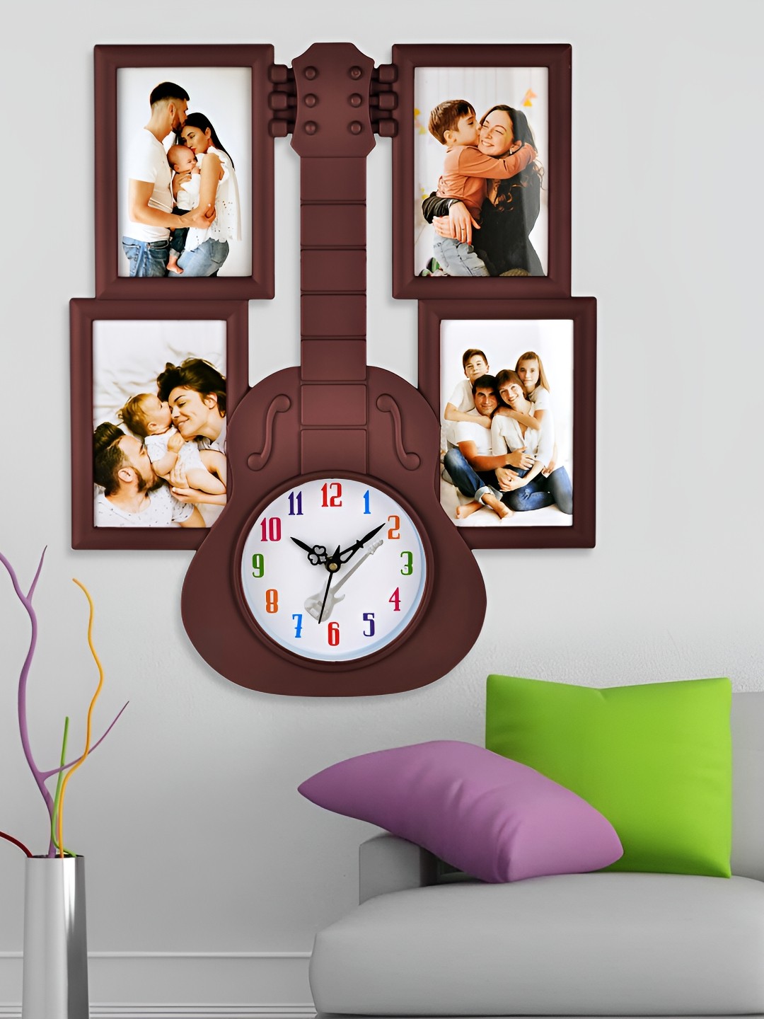 

Attractionz Brown & White Round Textured Contemporary Wall Clock
