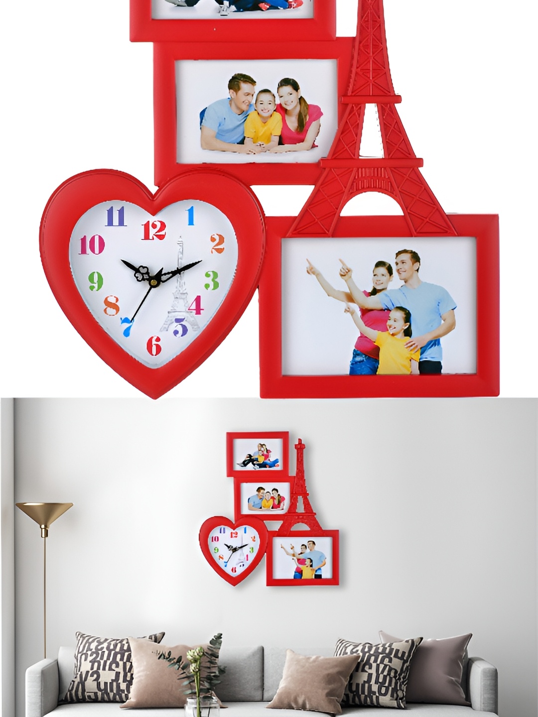 

Attractionz Red & White Textured Heart Shaped Contemporary Wall Clock