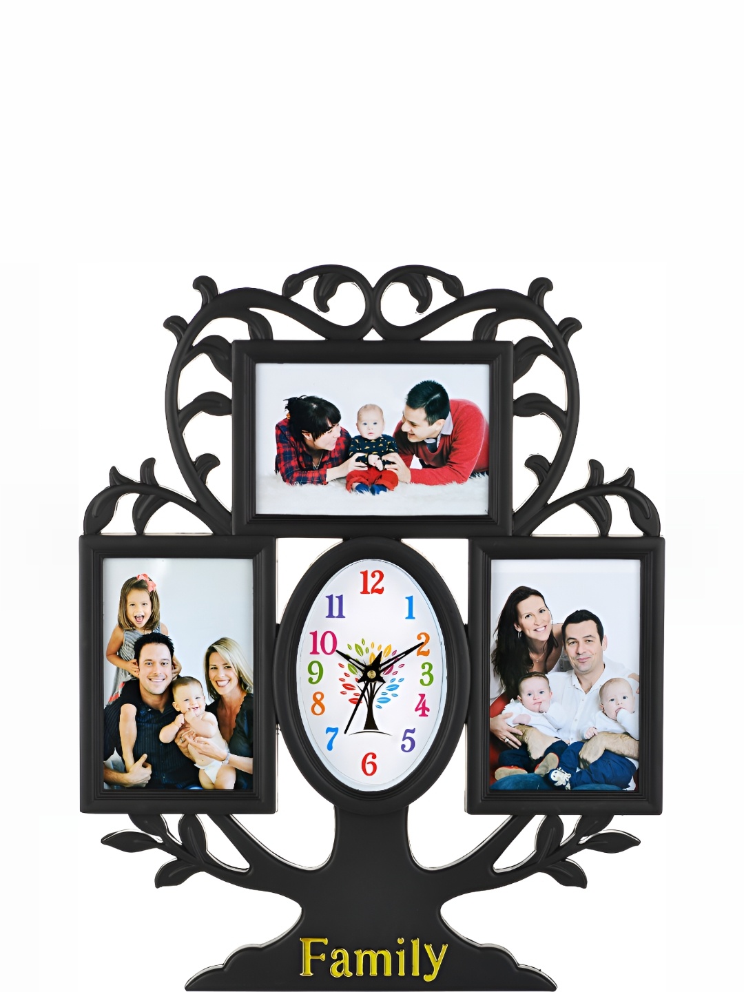 

Attractionz Black & White Oval Textured Contemporary Wall Clock