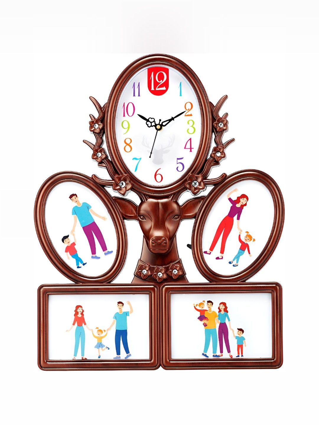

Attractionz Brown & White Textured Oval Shaped Contemporary Wall Clock