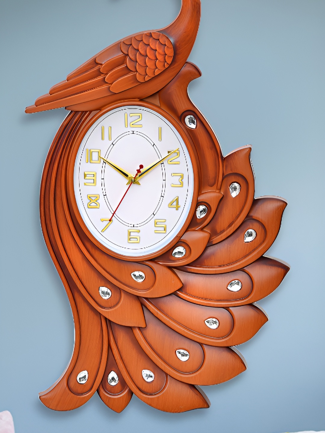 

Attractionz Brown Peacock Contemporary Analogue Regular Wall Clock