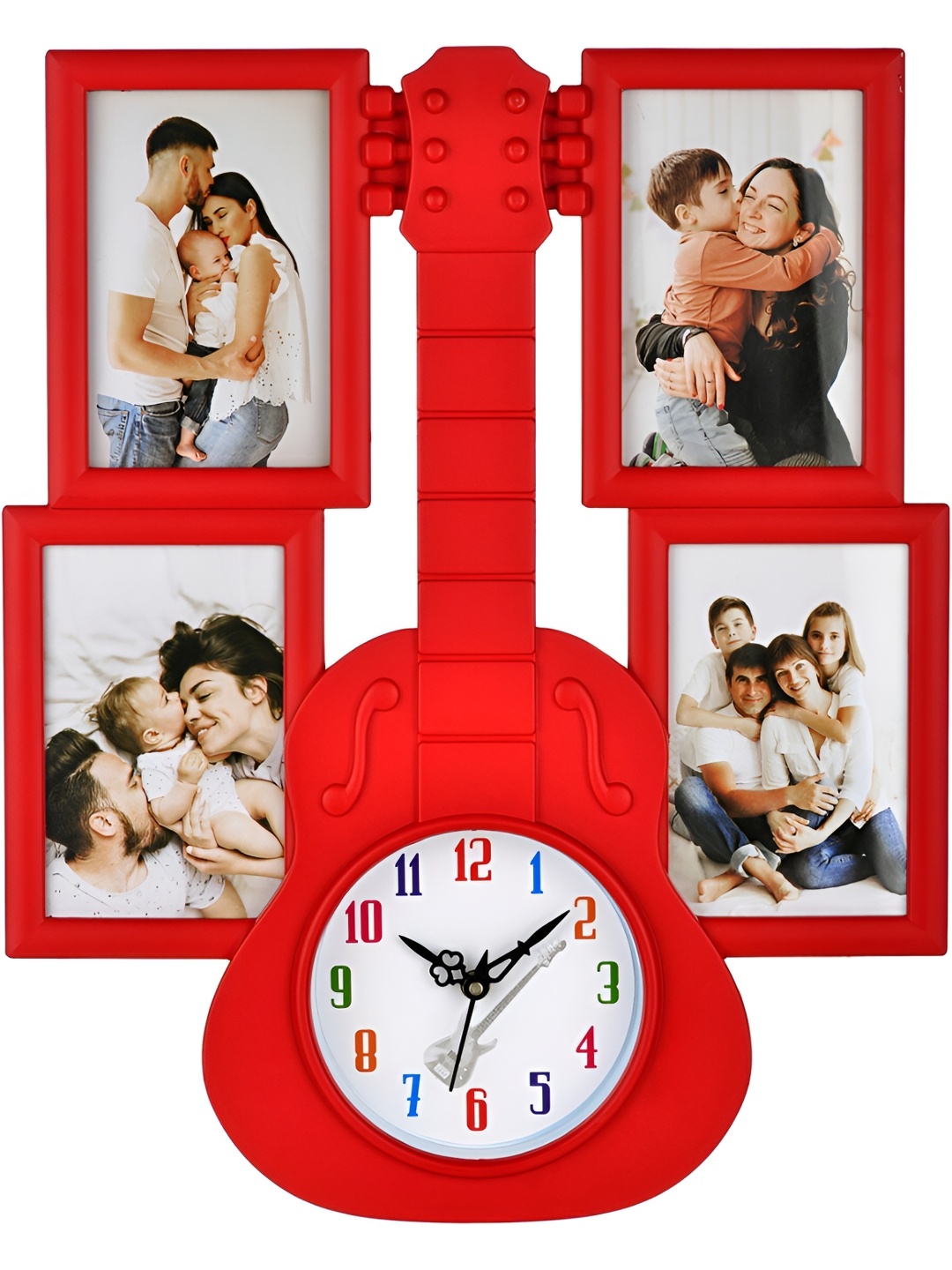 

Attractionz Red & White Textured Contemporary Analogue Round Wall Clock