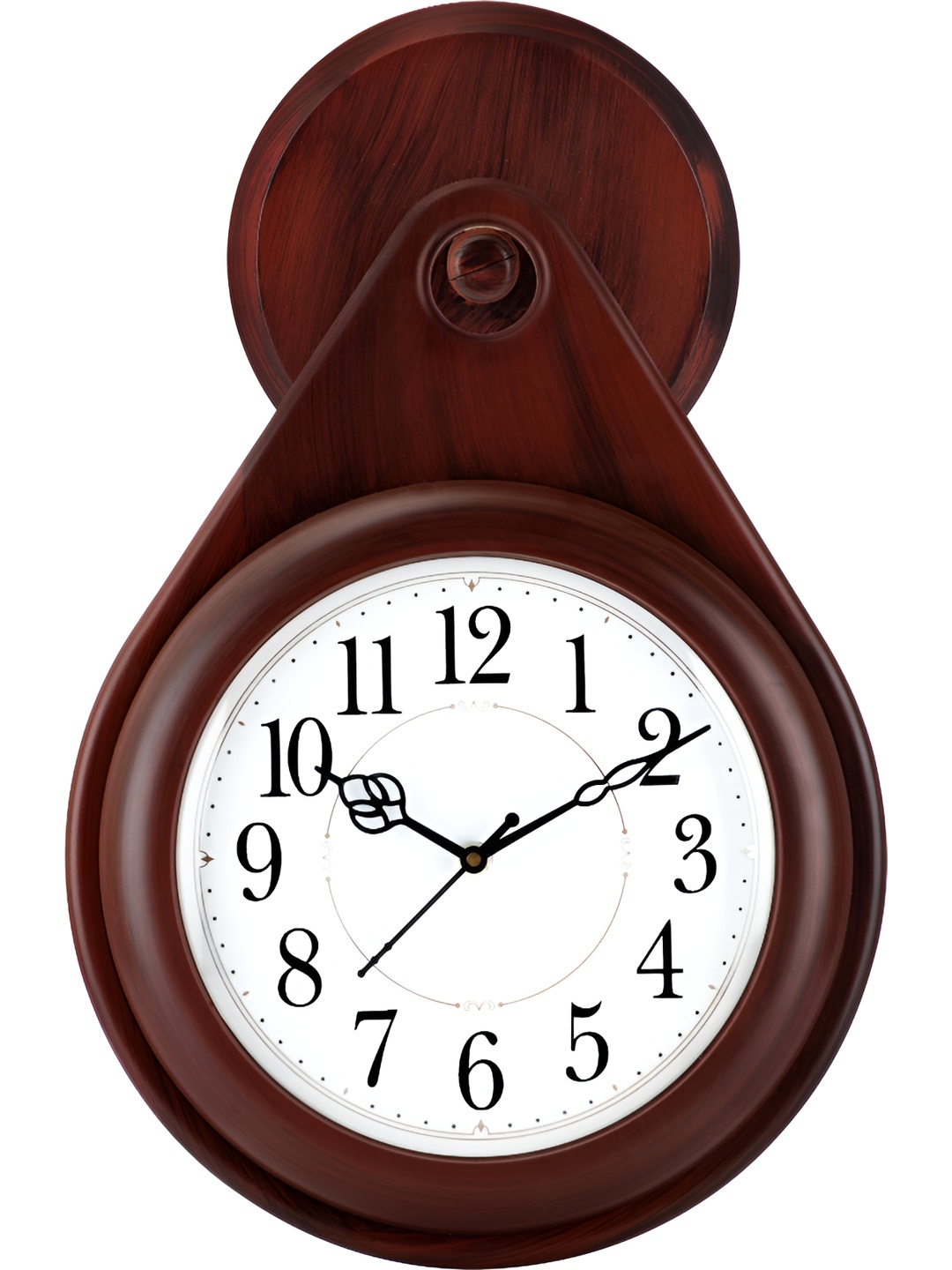 

Attractionz Brown & White Round Analogue Wall Clock