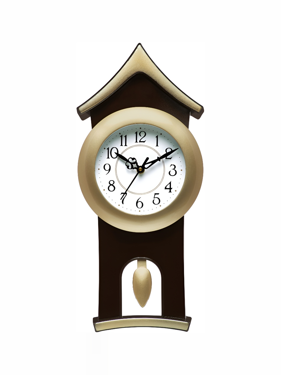 

Attractionz Horsehead Gold-Toned & Brown Round Traditional Wall Clock