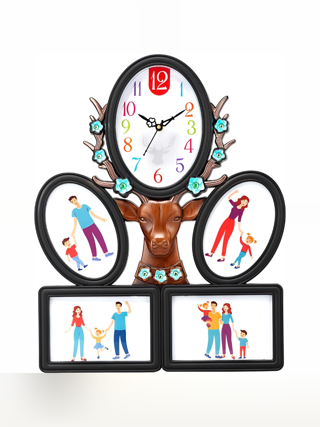 

Attractionz Black Oval Textured Analogue Wall Clock