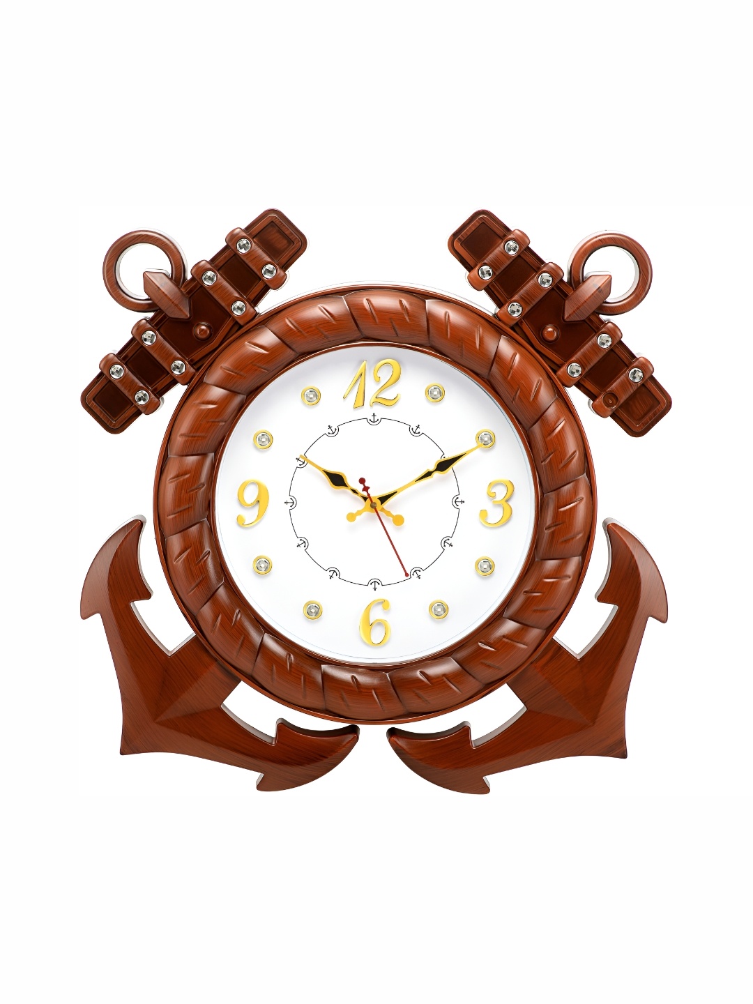

Attractionz Brown & White Textured Contemporary Wall Clock