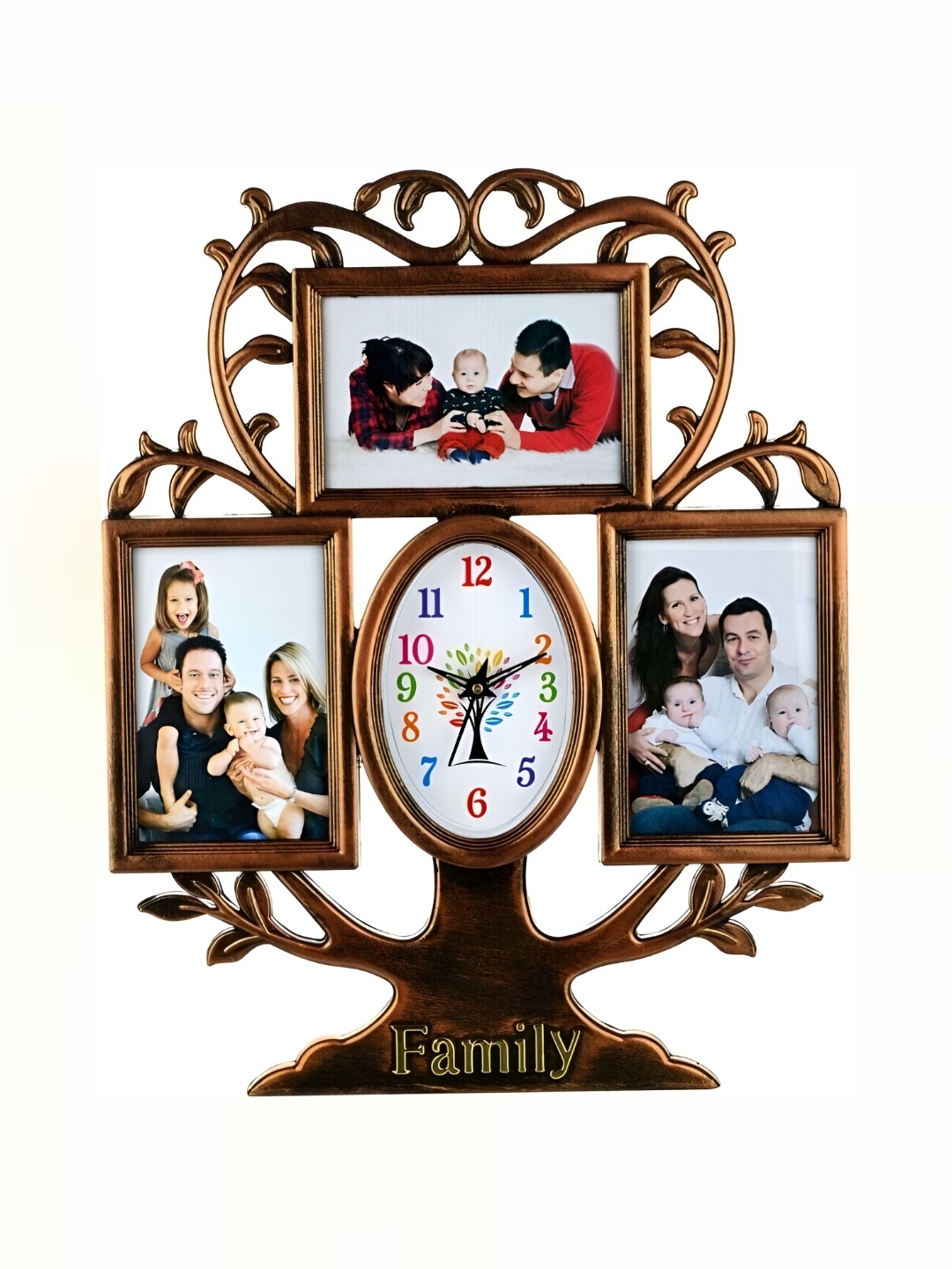 

Attractionz Gold-Toned & White Textured Analogue Contemporary Wall Clock