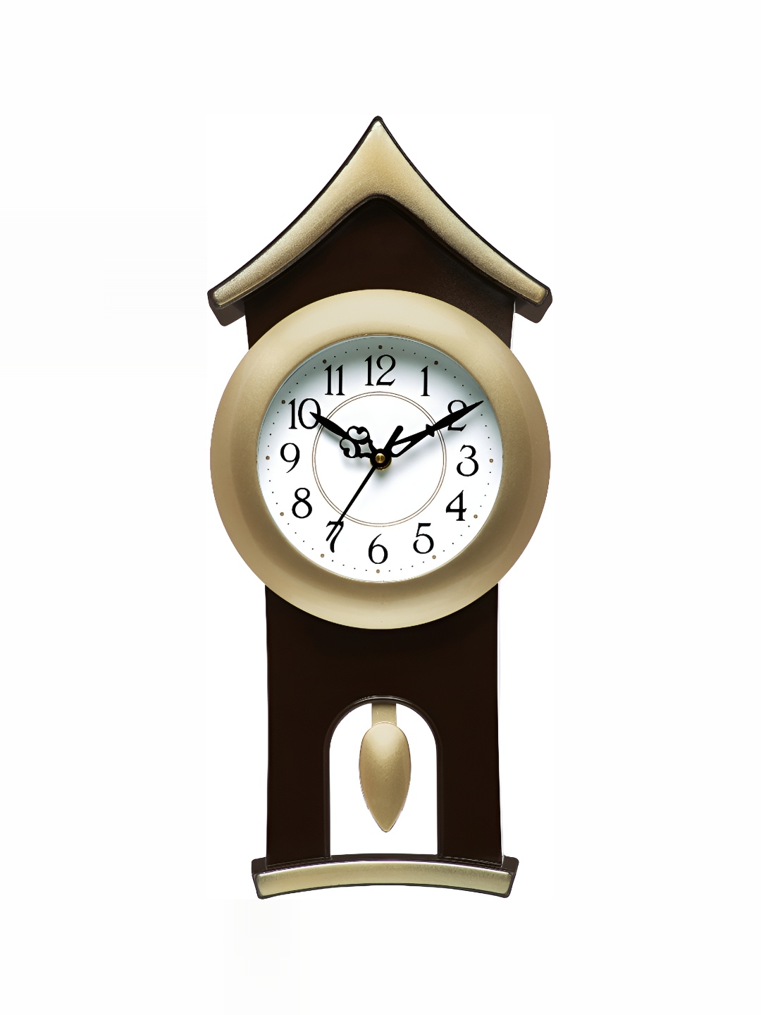 

Attractionz Horsehead Gold-Toned & Brown Round Traditional Wall Clock