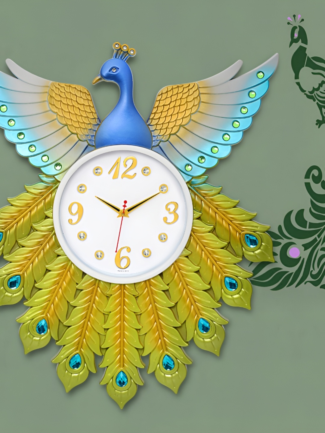 

Attractionz Yellow & Blue Round Textured Analogue Wall Clock