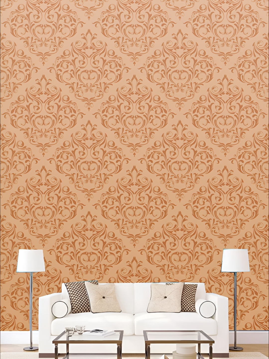 

KSHIRSA Brown Ethnic Motifs Printed Self-Adhesive Laminated Wallpaper Sticker