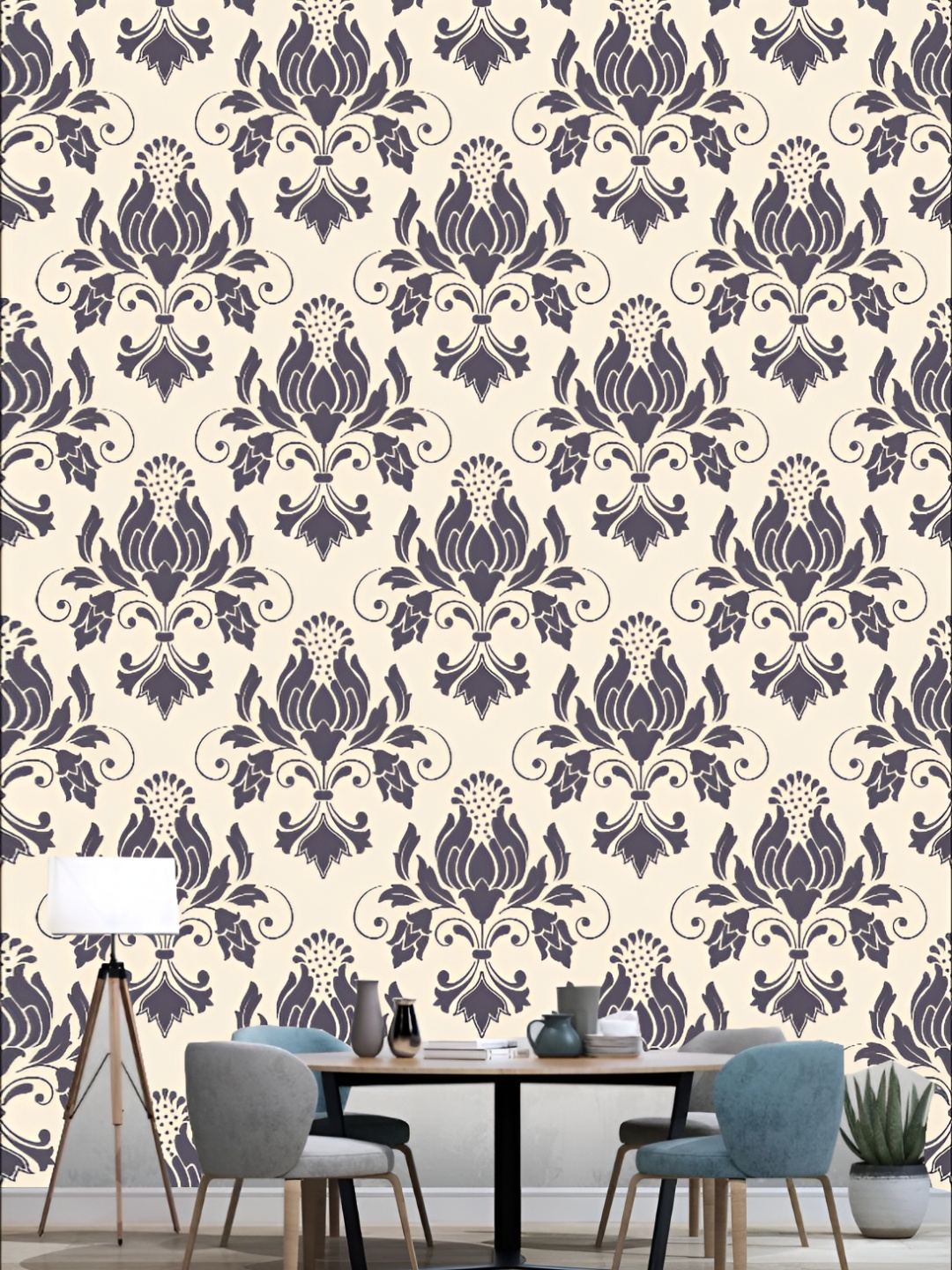 

KSHIRSA Beige & Black Ethnic Motifs Printed Self-Adhesive Laminated Wallpaper Sticker