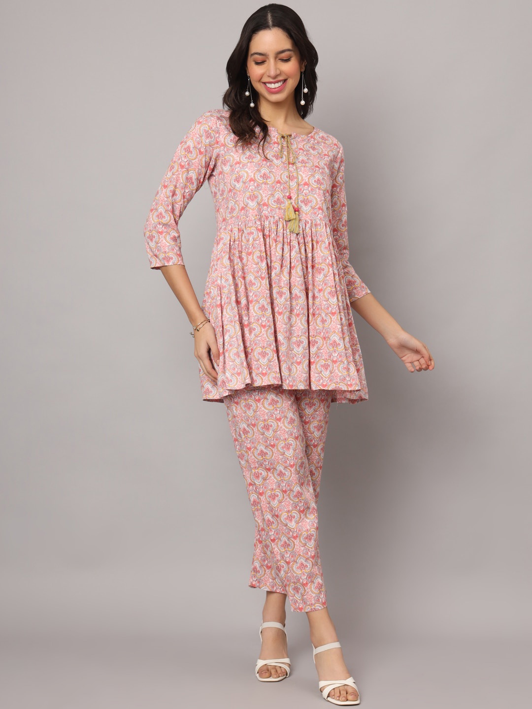 

KALINI Floral Printed Tunic With Trousers, Pink