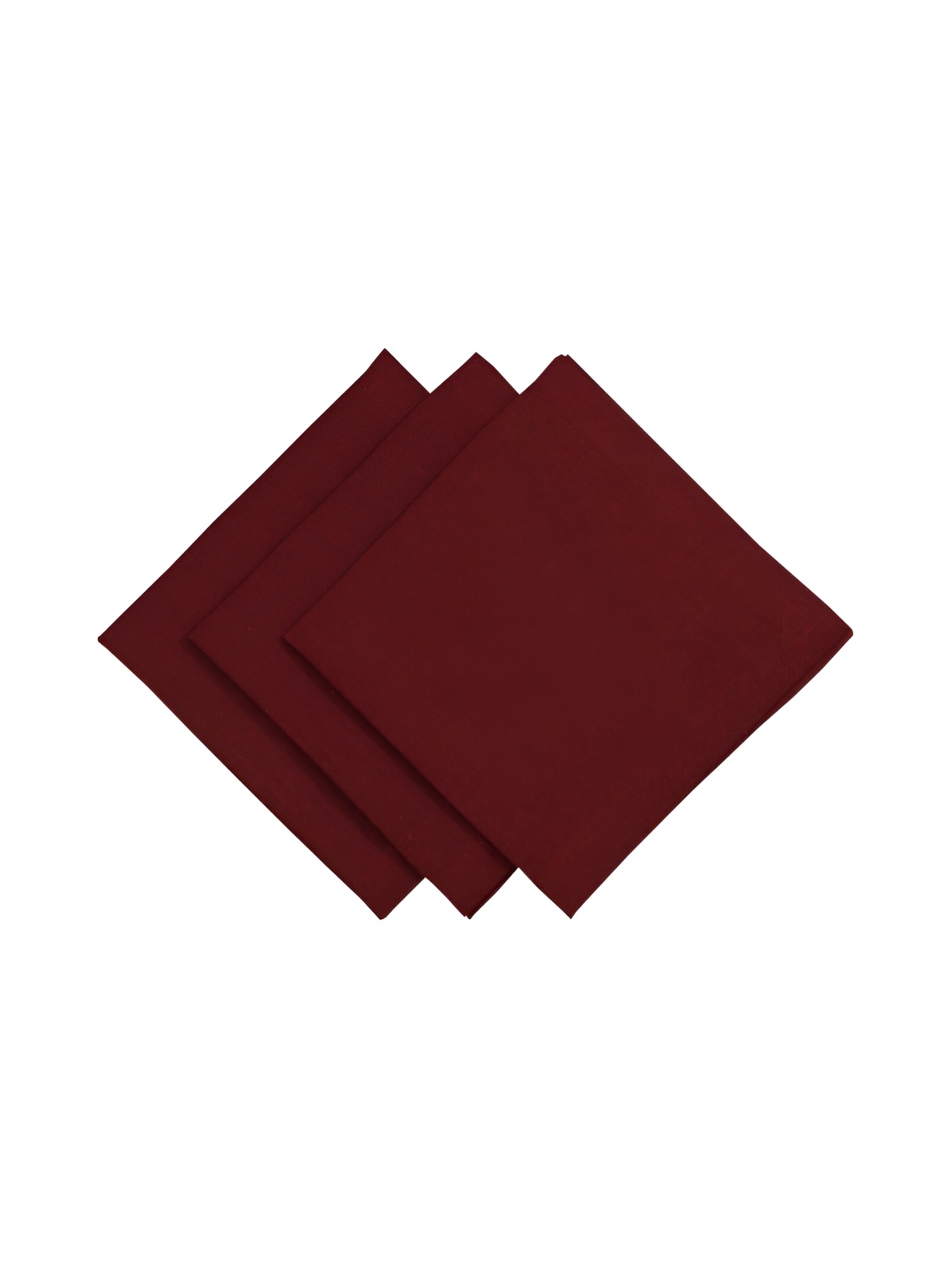 

FOVEROS 3-Pcs Cotton Mitered Corners Table Napkins, Maroon