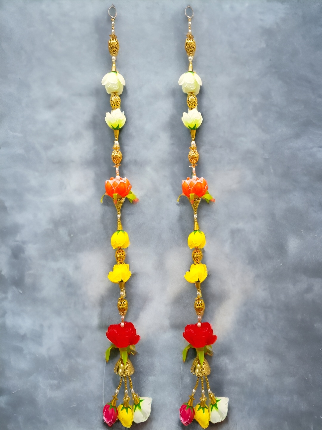

NARYA TRADITIONAL Yellow & Red 2 Pcs Latkan Hanging Wall Decor