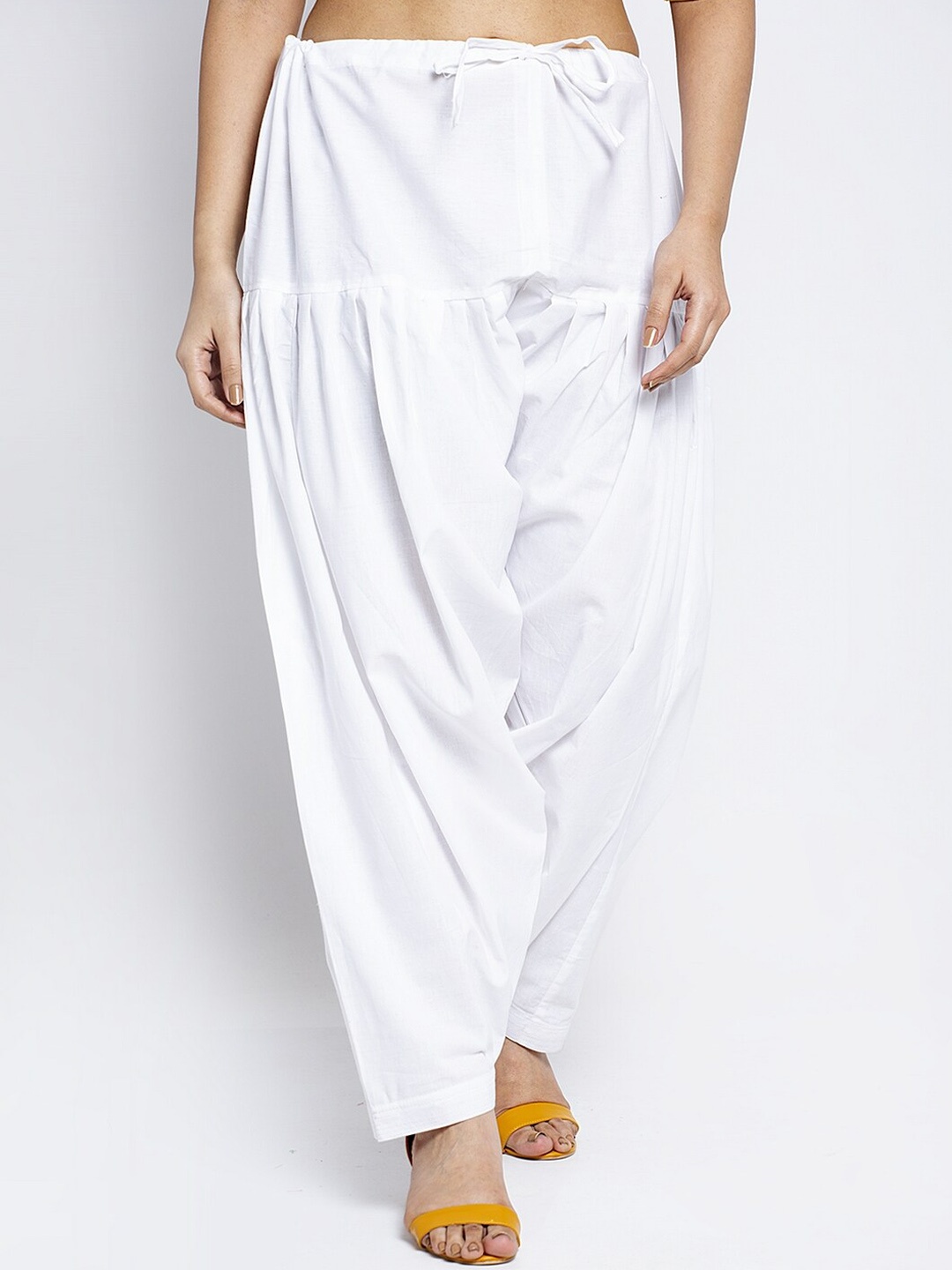 

GRACIT Women Pure Cotton Loose Fit Patiala, White