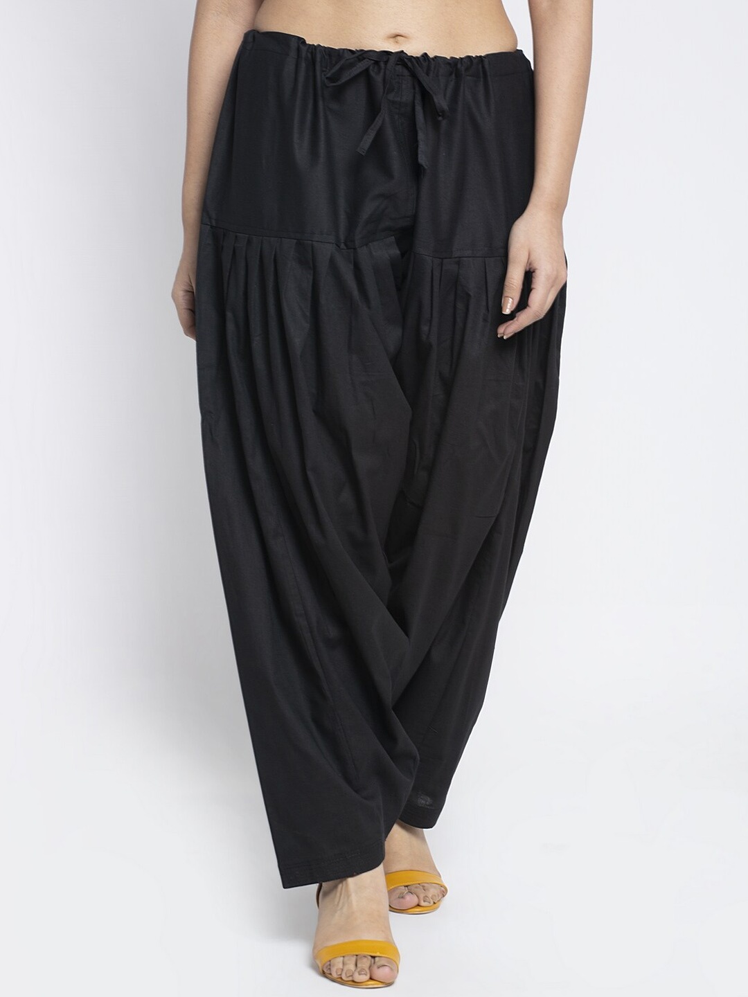 

GRACIT Women Pure Cotton Loose Fit Patiala, Black
