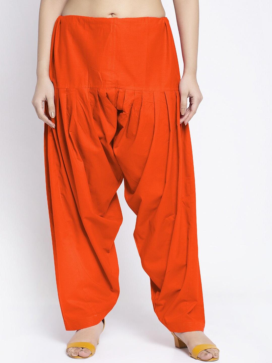 

GRACIT Women Pure Cotton Loose-Fit Patiala, Orange